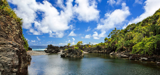 East Maui's most spectacular pool is Waioka Pond and is a very hidden gem © paulacobleigh