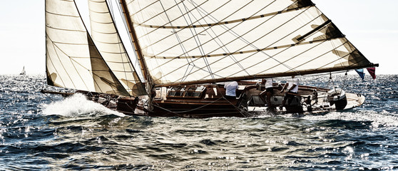 Sailing yachts race regatta. Sailboats in the sea under sail. Yachting sport and travel  © Alvov