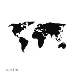 World map concept, icon, sign vector illustration