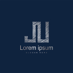 Initial Letter JU Logo Template Vector Design