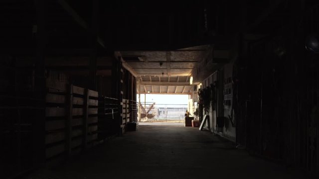 Dark stable on Texas ranch