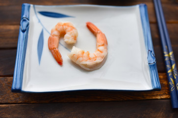 fresh boiled shrimp with spices
