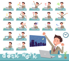 flat type Beige suit beard man_desk work