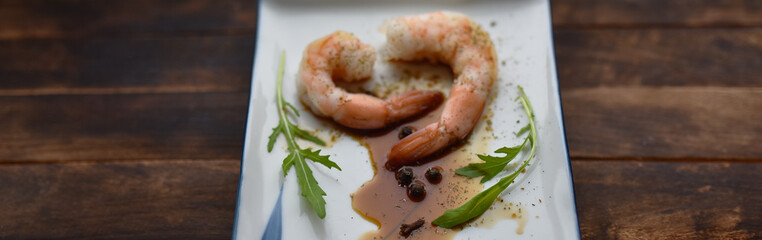fresh boiled shrimp with spices
