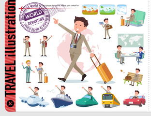 flat type Beige suit beard man_travel