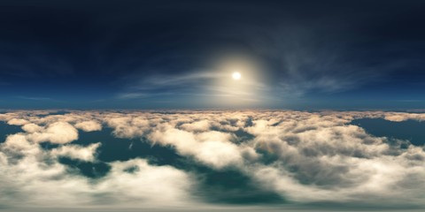 Above the clouds, the panorama of clouds, HDRI, environment map , Round panorama, spherical panorama, equidistant projection, panorama 360