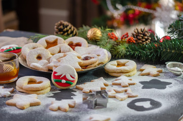 Christmas Linzer Cookies