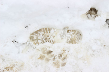 Snow footprint road street texture surface