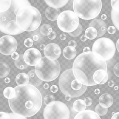 Square element seamless vector background with air bubbles, template of abstract transparent square background air bubbles.