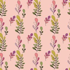 Texture with flowers and plants. Floral ornament. Original flowers pattern.