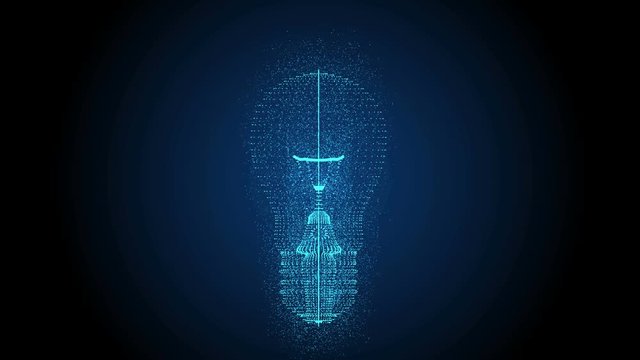 creativity ideas of future technology concept with polygon light bulb with free copy space for your text