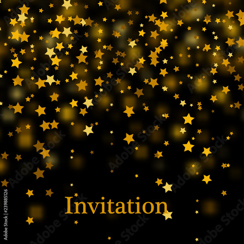 Gold Glitter Background With Sparkle Shine Light Confetti Vector