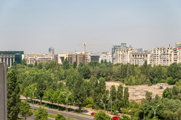 Fototapeta premium areal view on Bucharest, Romania