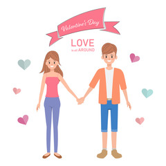 Happy Valentine's day with lover background. Young people having date.