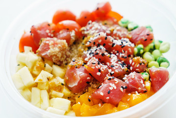 Buddha bowl on the white