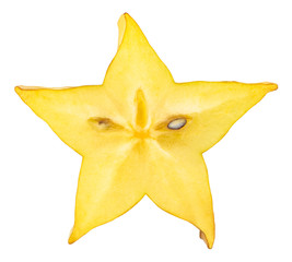 Naklejka premium sliced star fruit isolated on white background with clipping path