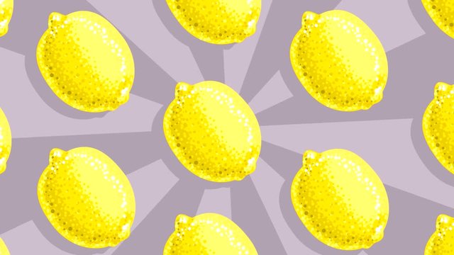 Lemons Fruits Loop Endless Seamless Summertime Themed Summer Time Float Motion Graphics Motion Art