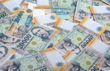 Different Hungarian banknotes, 20 thousand HUF. Hungarian banknotes.