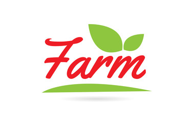 Farm hand written word text for typography design in red
