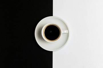 Espresso coffee on a white pot