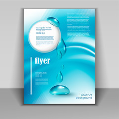 flyer with drops of pure water