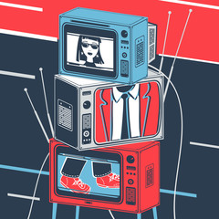 Vector Illustration TV and Television broadcast