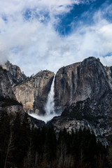 Yosemite Falls and Yosemite Valley in Yosemite National Park