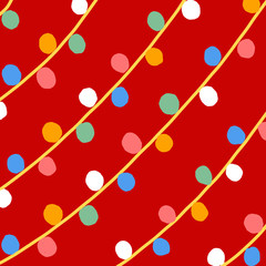 Bright Christmasy Background with Red, Pink, Yellow, White< Blue and Green