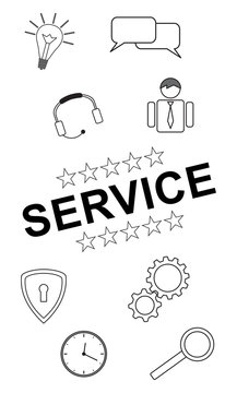 Service concept on white background