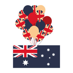 australia flag and balloons decoration