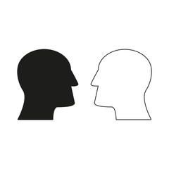 Two heads of icons come up idea