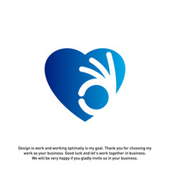 Love heart icon, Best love logo concepts, Okay vector logo. - Vector