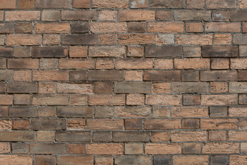 Red Old Worn Brick Wall Or Floor Texture Background. Vintage Effect.