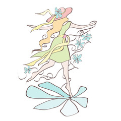 Card for 8 March women s day. Abstract background with text and flowers .