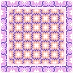 Obraz premium Abstract Colored Geometric Pattern. Ornament With Decorative Frame, Border. Vector Illustration. Line Art, Lace, Background.