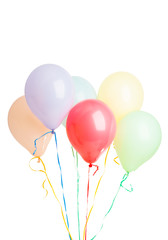 pastel colored balloons isolated