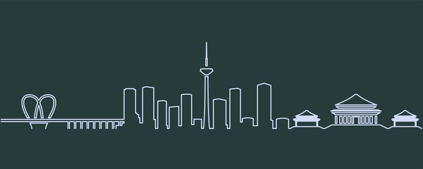 Fototapeta premium Shenyang Single Line Skyline