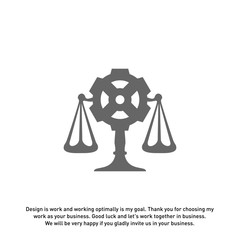Law Firm with Gear Logo design template. Law Firm logo concepts. Gear logo vector