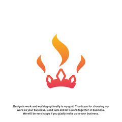 Fire Crown logo designs concept vector. Flame Crown logo template. Crown logo Vector. Fire logo