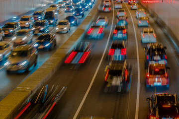 night traffic on the urban thoroughfare,overpass,   and road junction