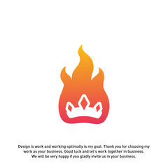 Fire Crown logo designs concept vector. Flame Crown logo template. Crown logo Vector. Fire logo