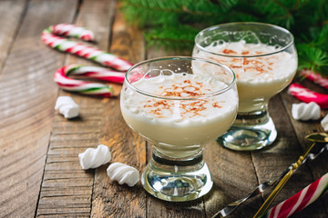 Traditional Christmas drink eggnog.