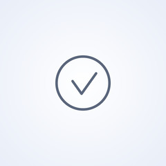 Check mark, choice icon, vector best gray line icon