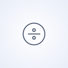 Mathematical division icon, vector best gray line icon