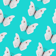 Butterfly seamless pattern vector. Summer butterflies background.