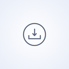 Download icon, vector best gray line icon