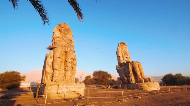 The Colossi of Memnon at West Luxor in Egypt