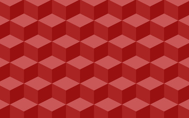 Bulk texture of red squares in isometric. Vector illustration