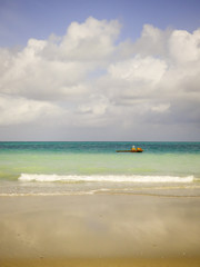 Beautiful turquoise sea on Itamaraca Island (Pernambuco state, Brazil)