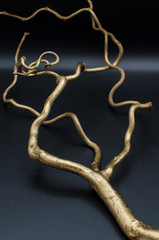 Gold painted wooden decoration twig